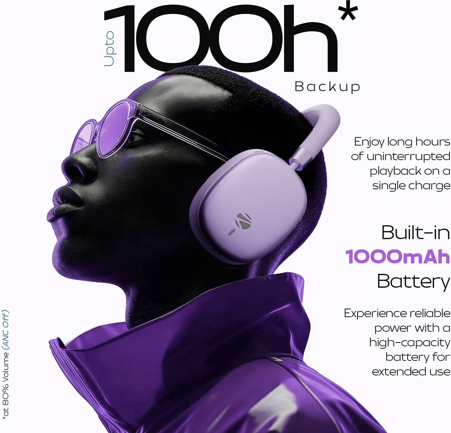 ZEBRONICS Zeb-Silencio 200T Bluetooth (Purple) - Image 3