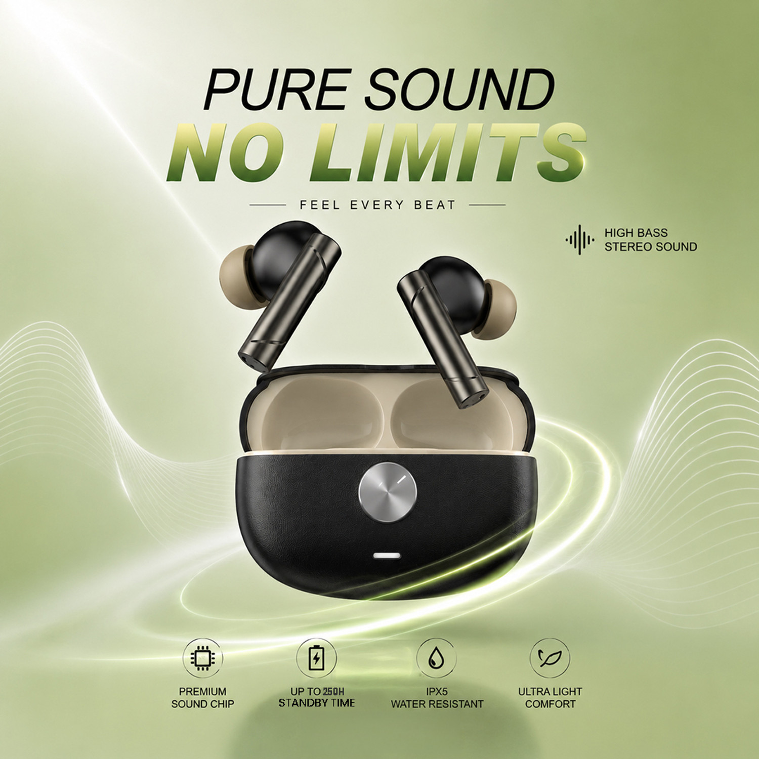 Image of AMS Coach Buds TWS Earbud up to 50HR Playback, Ai Mic Clear Call 3D Spatial Audio-1 Bluetooth
