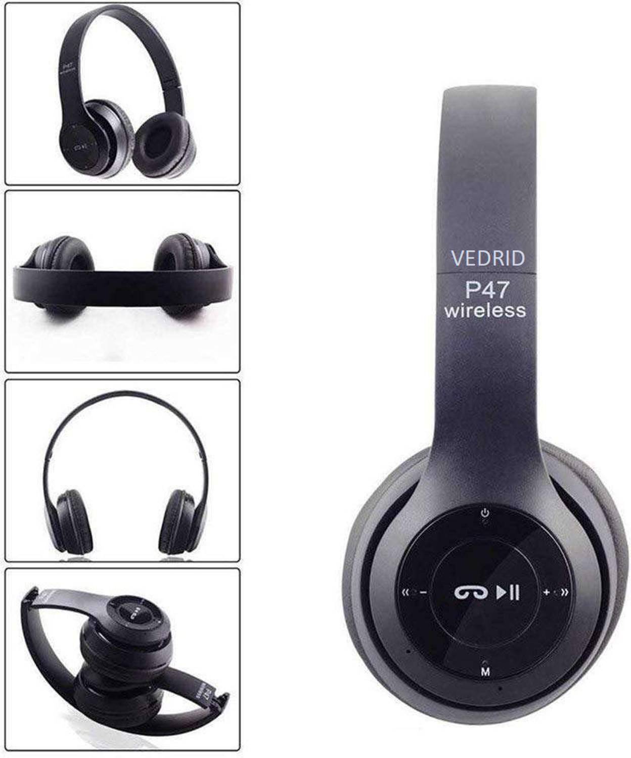 VEDRID P47 Wireless Headphone Blue - Image 4