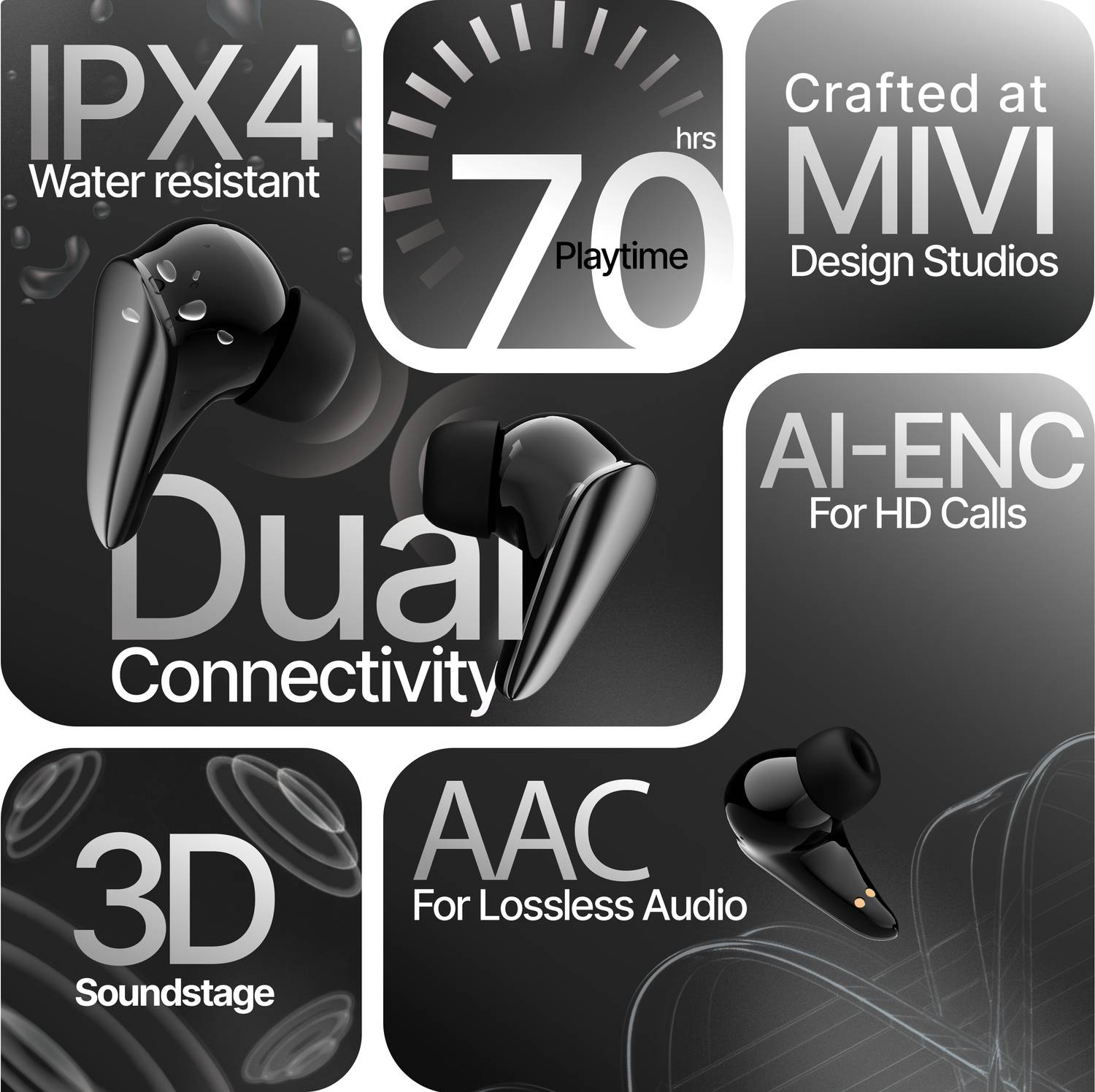 Mivi DuoPods Tune 70H Bluetooth Earbuds - Image 2