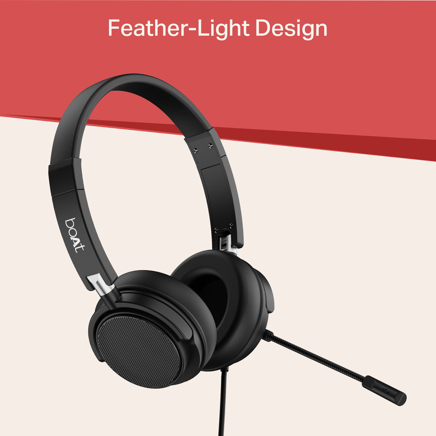 Image of boAt BassHeads 900 C Pro USB Type-C Wired Headphones, Unidirectional Retractable Mic Wired