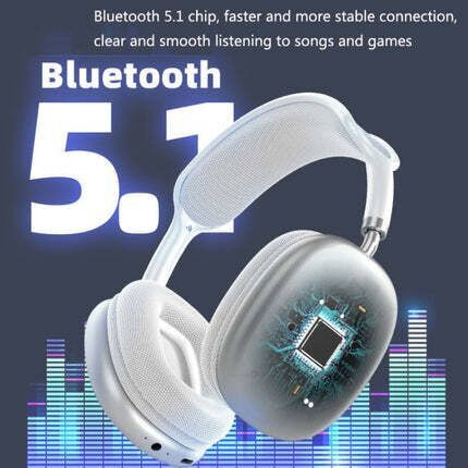 Radhe P9 Wireless 5.1 Bluetooth Headphones - Image 4