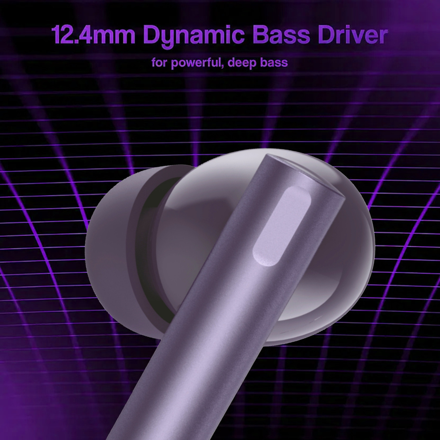 Image of AMS Buds Air 6 with 50dB ANC, 360 Spatial AI Audio, Hi-Res LHDC and 40 hr Playtime Bluetooth Headset (Purple, True Wireless)