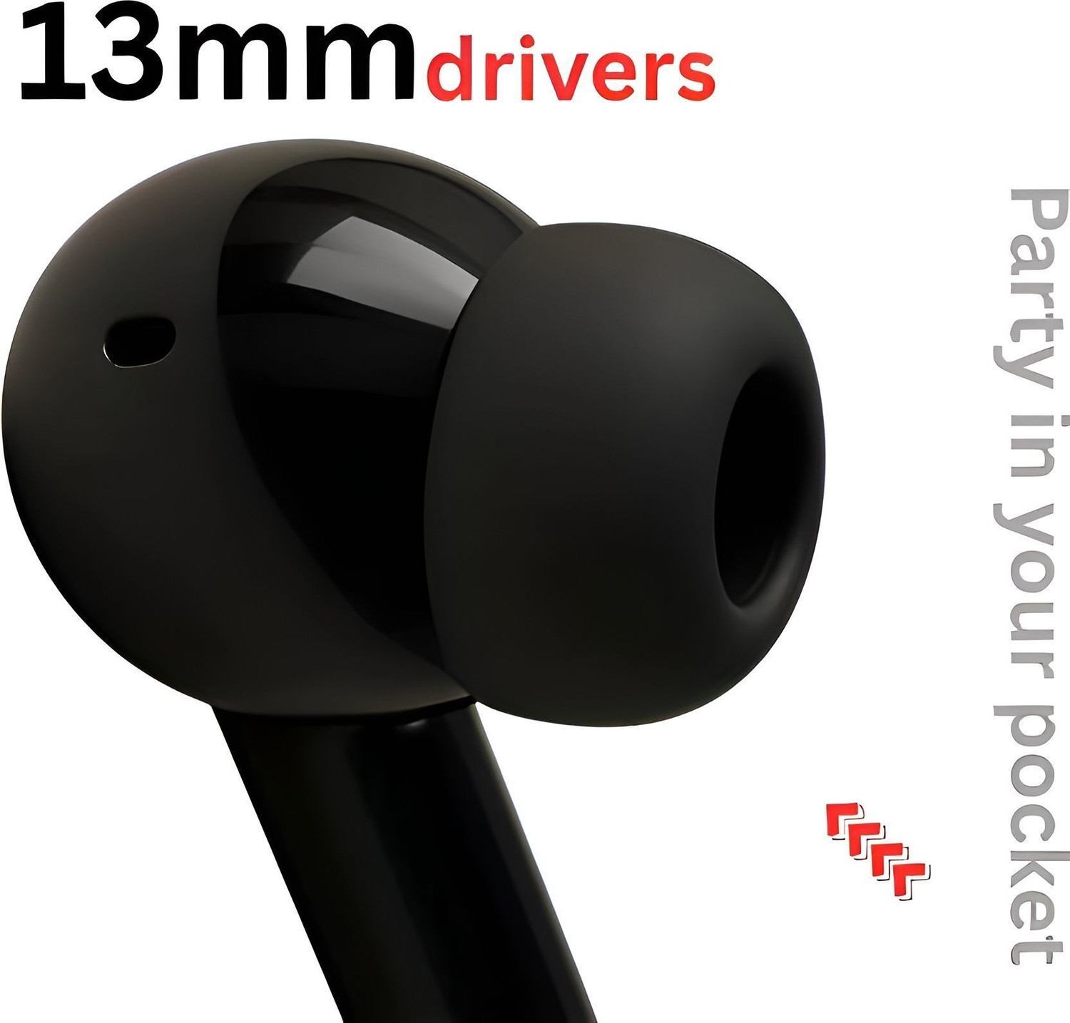 Image of DSSB Black Edition TWS Bluetooth Earbuds with Mic, Noise Cancellation Bluetooth