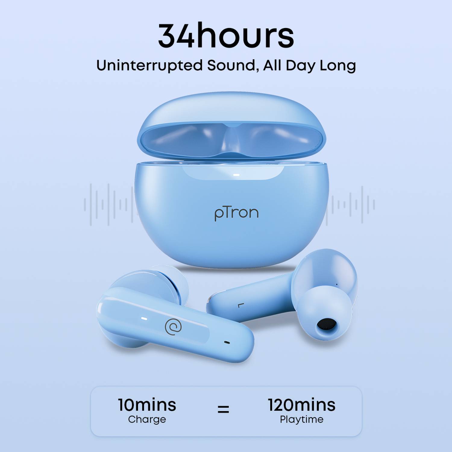 PTron Bassbuds Vibe 34hrs Playtime - Image 3