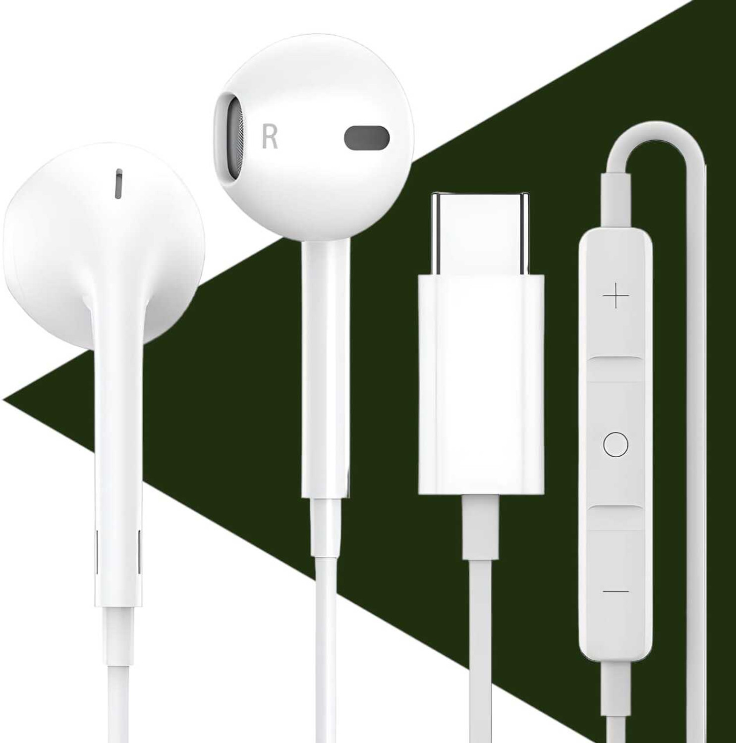 Image of Bxeno Type C Handsfree with Mic for Nothing Phone 2A /Nothing Phone 2 /Phone 1[27] Wired Headset (White, In the Ear)