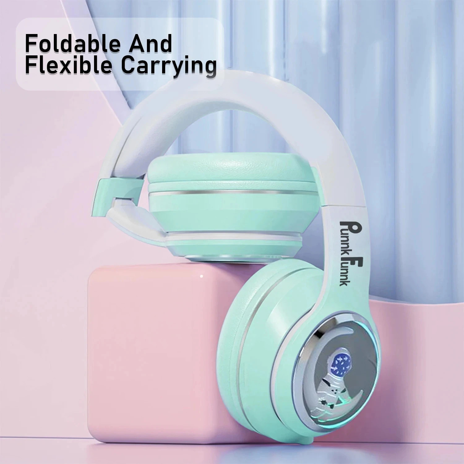 Image of PunnkFunnk Astro Over-Ear Wireless Bluetooth Headphones | Noise Cancellation, 60H Battery Bluetooth