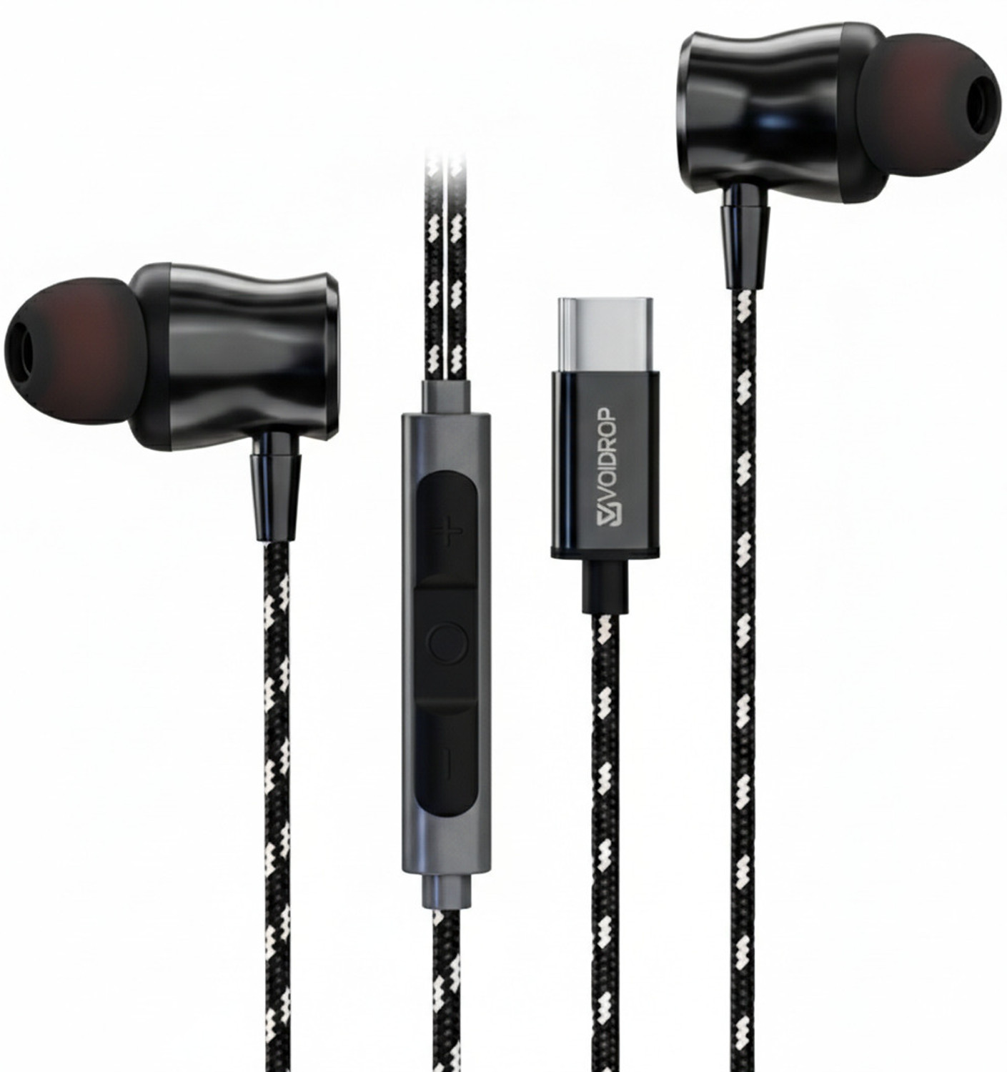 Image of VoiDrop Type-C Wired in Earphone with HD Mic for Deep Bass & Clear Sound Calling Braided Wired