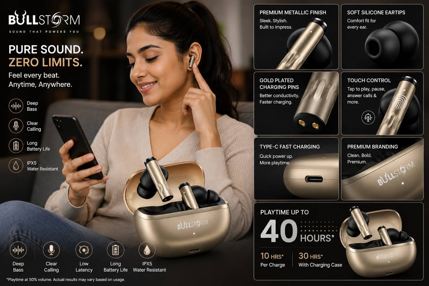 BULLSTORM Voltiq 729 Earbuds Bluetooth 5.3 - Image 4