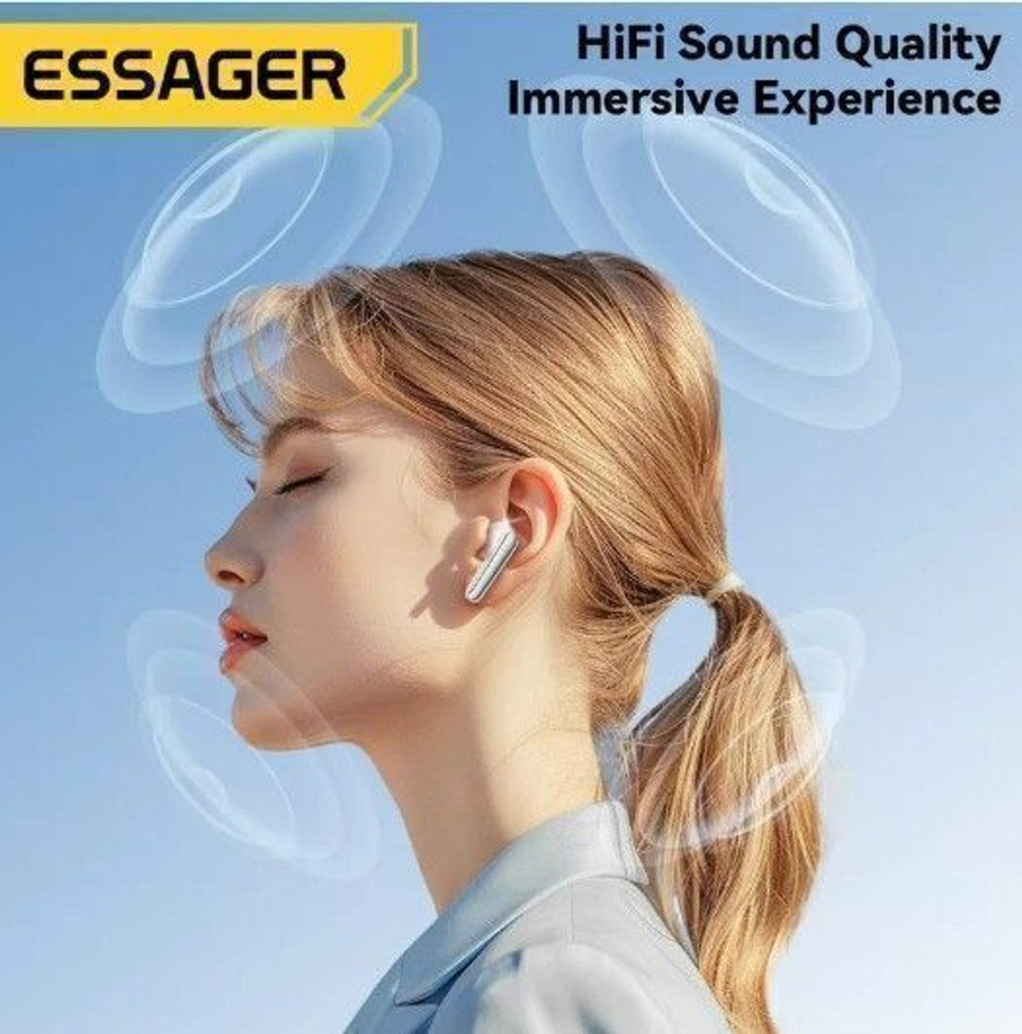 Image of ESSAGER ES-06 TWS Earbuds Noise Cancelling Bluetooth Wireless Earphones with Mic Bluetooth