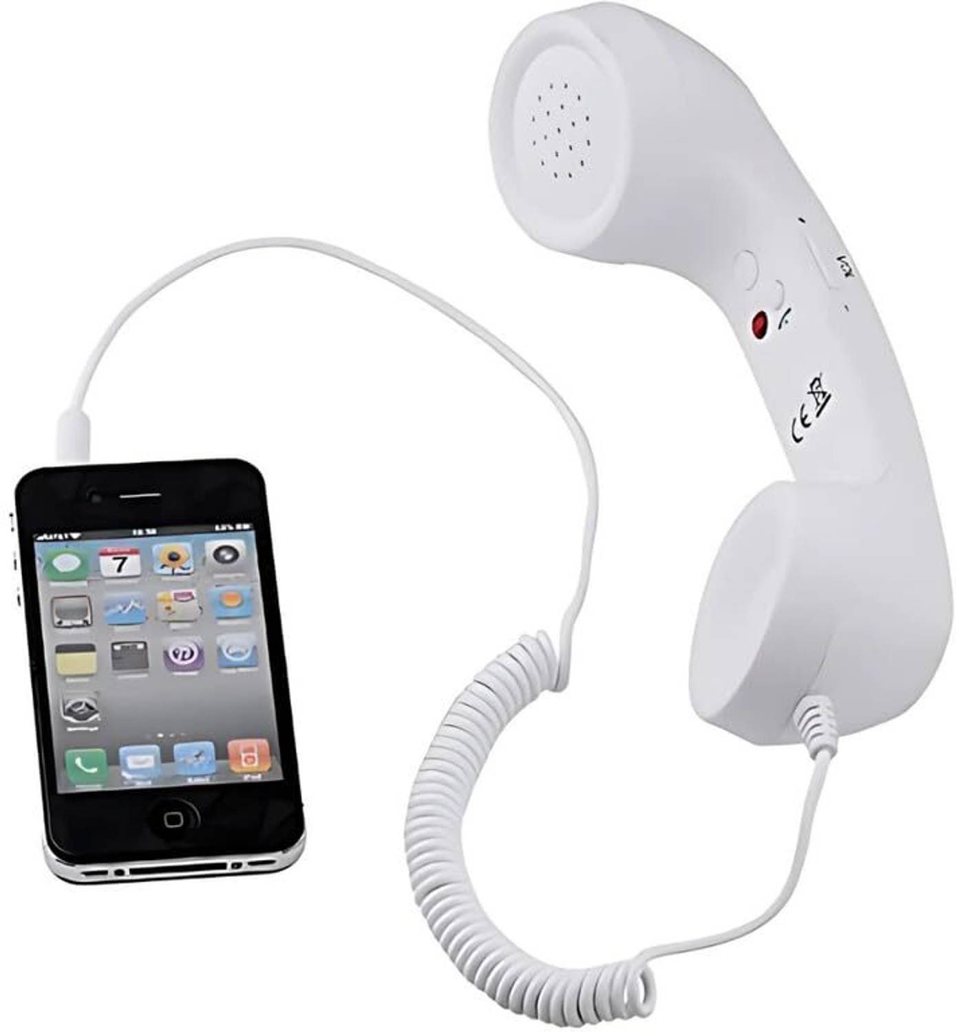 DRUMSTONE Classic Retro Telephone – Vintage White Corded Landline with Rotary Design Wired