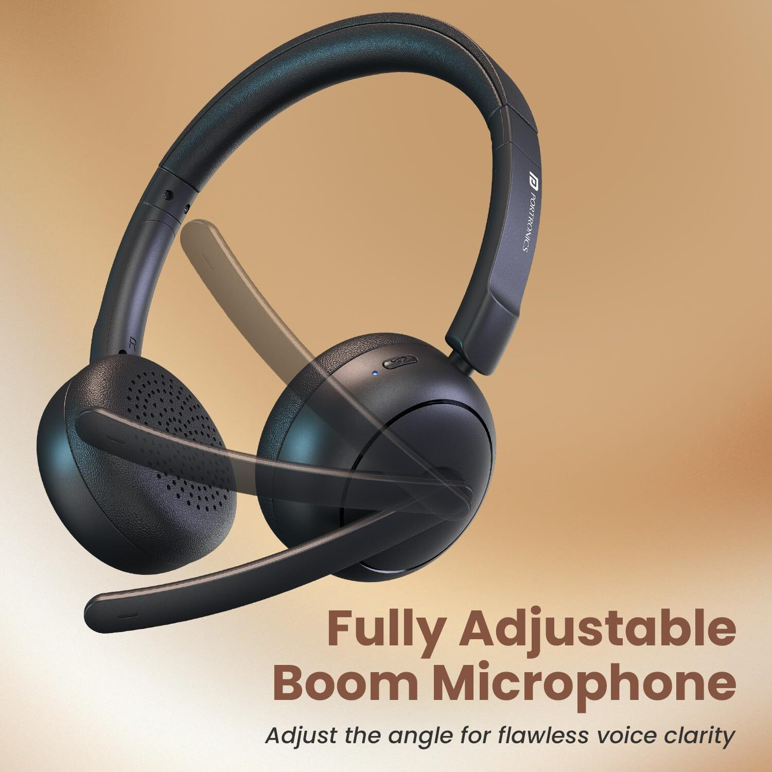 Image of Portronics Muffs A3 On ear Headphone,Inbuilt Flexible Boom Mic,Dual ENC Technology,50 Hrs Bluetooth