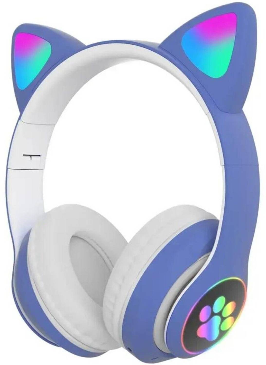Tlismi Foldable LED Light Up Wireless Cute Cat Ear Headphones wit
