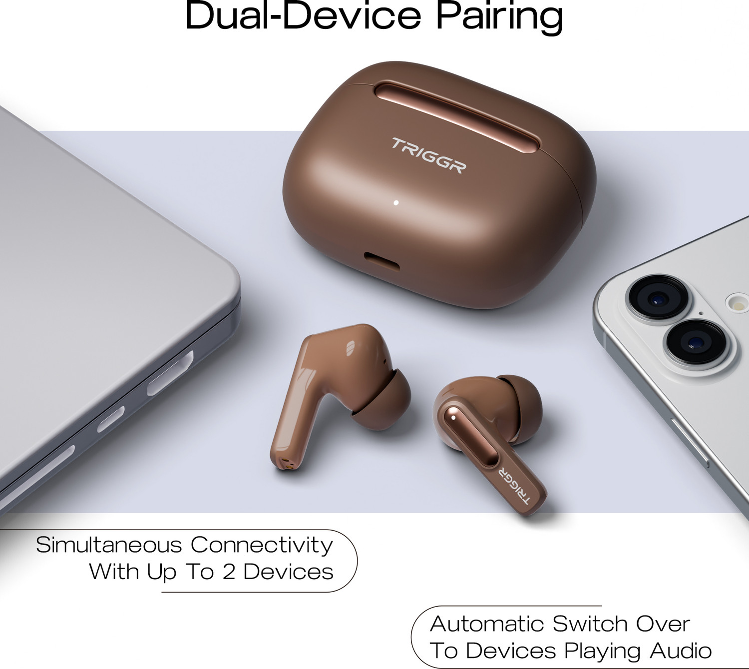Image of TRIGGR Arcus One 60H Battery, 4 Mic ENC, Dual Pairing, Rubber Grip, 13mm Drivers, v6.0 Bluetooth