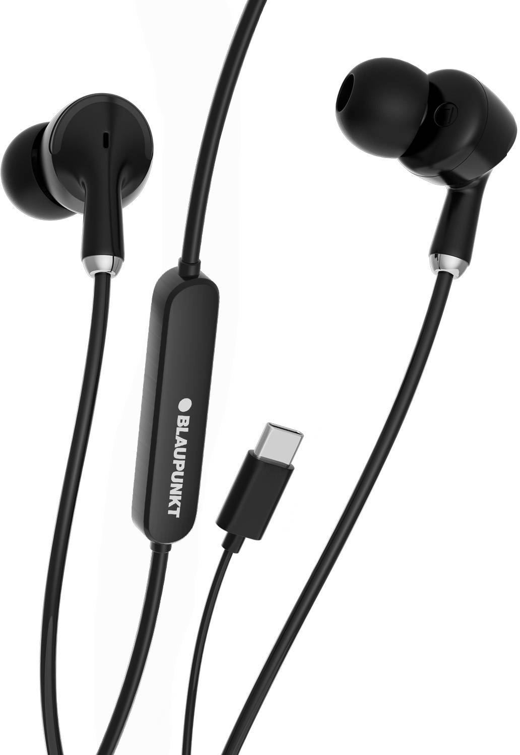 Blaupunkt EM10N Type-C Wired Earphones, 14.3mm Driver, HD Sound, Noise Isolation, Mic Wired
