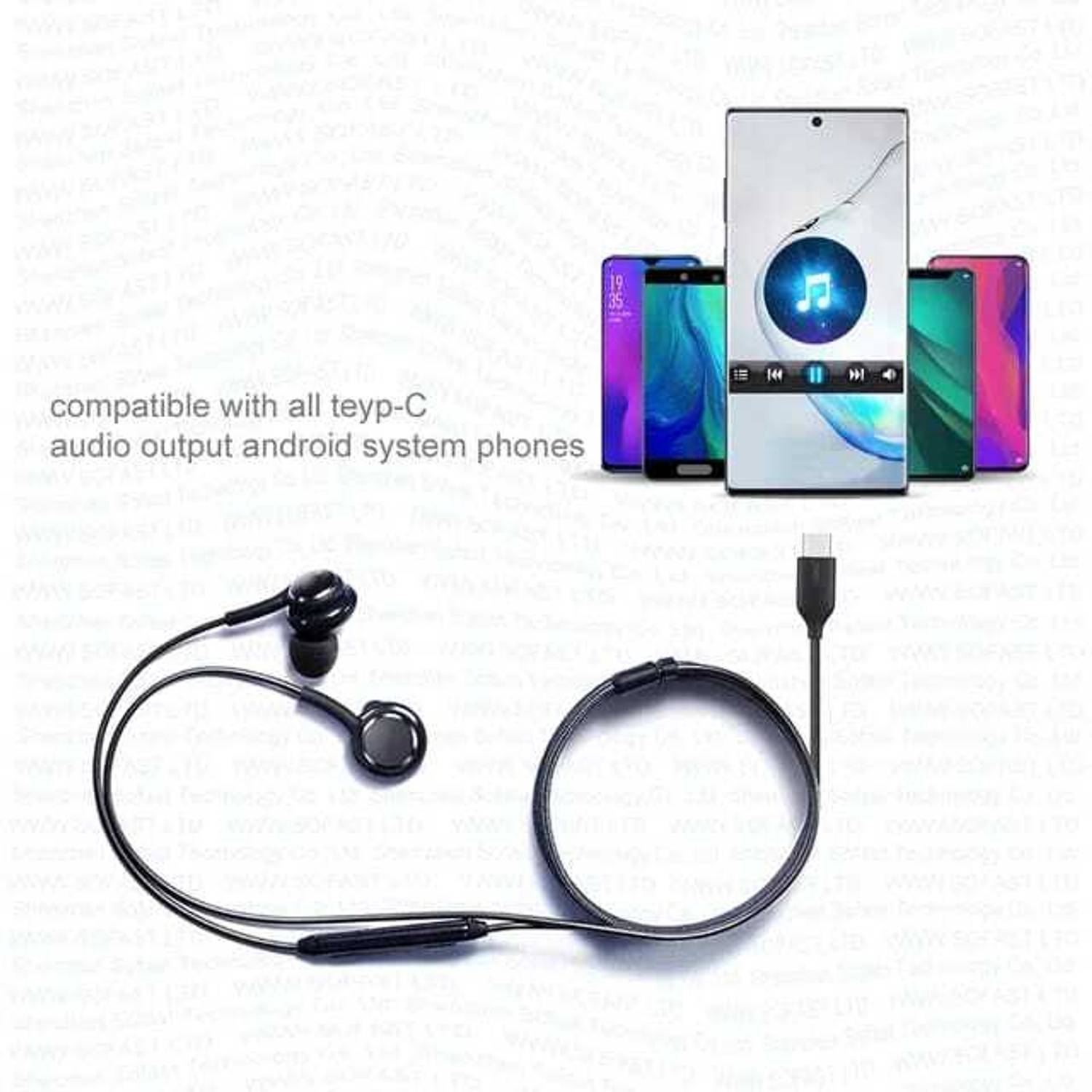 sykz Type-C Wired Earphone Black - Image 5