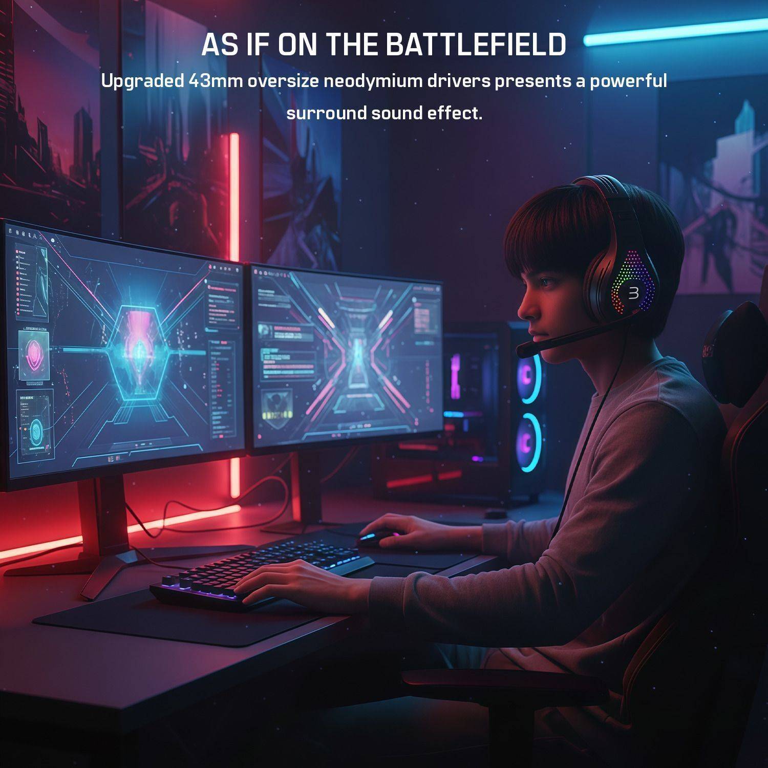 Bestor RGB Wired Gaming Headset with Mic - Image 5