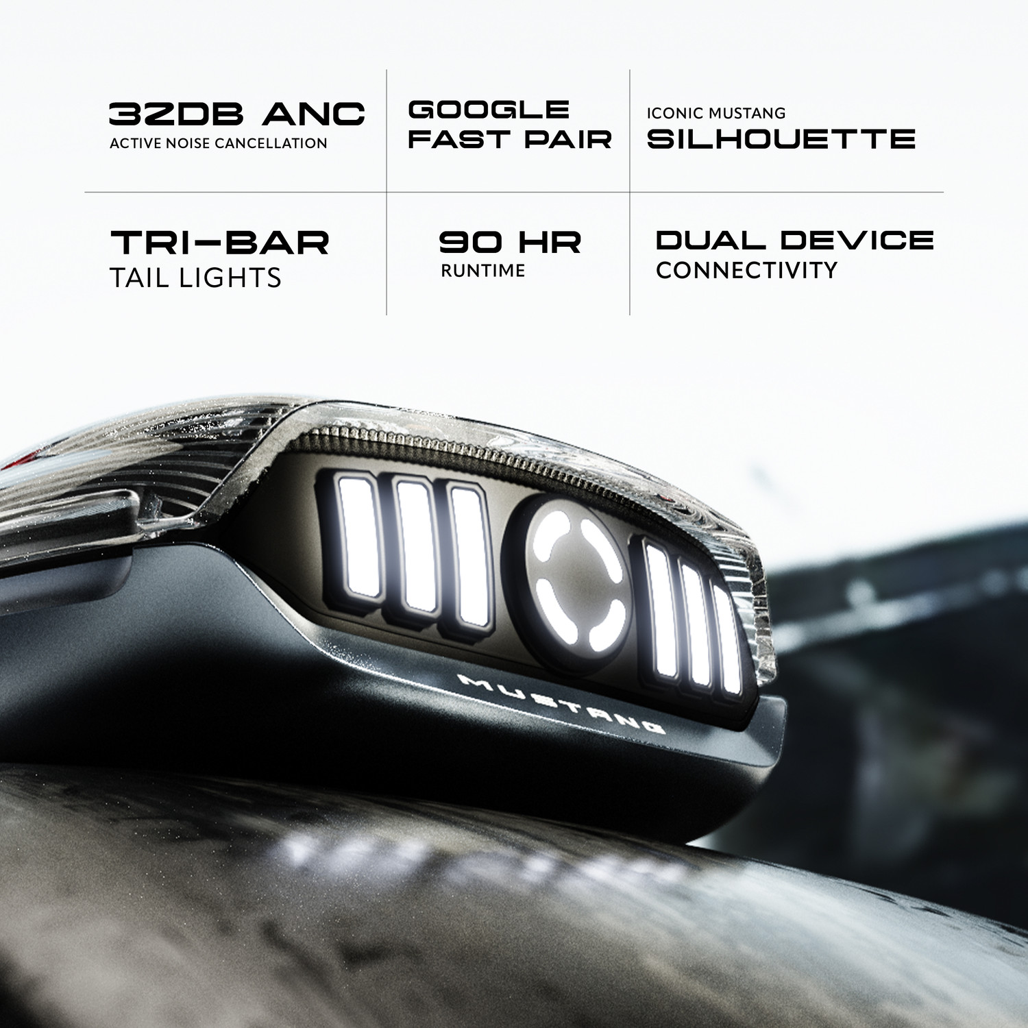 Image of GOBOULT Mustang Nitro with ANC, 72H Playtime, Quad Mic ENC, Dual Pairing, 13mm Drivers Bluetooth