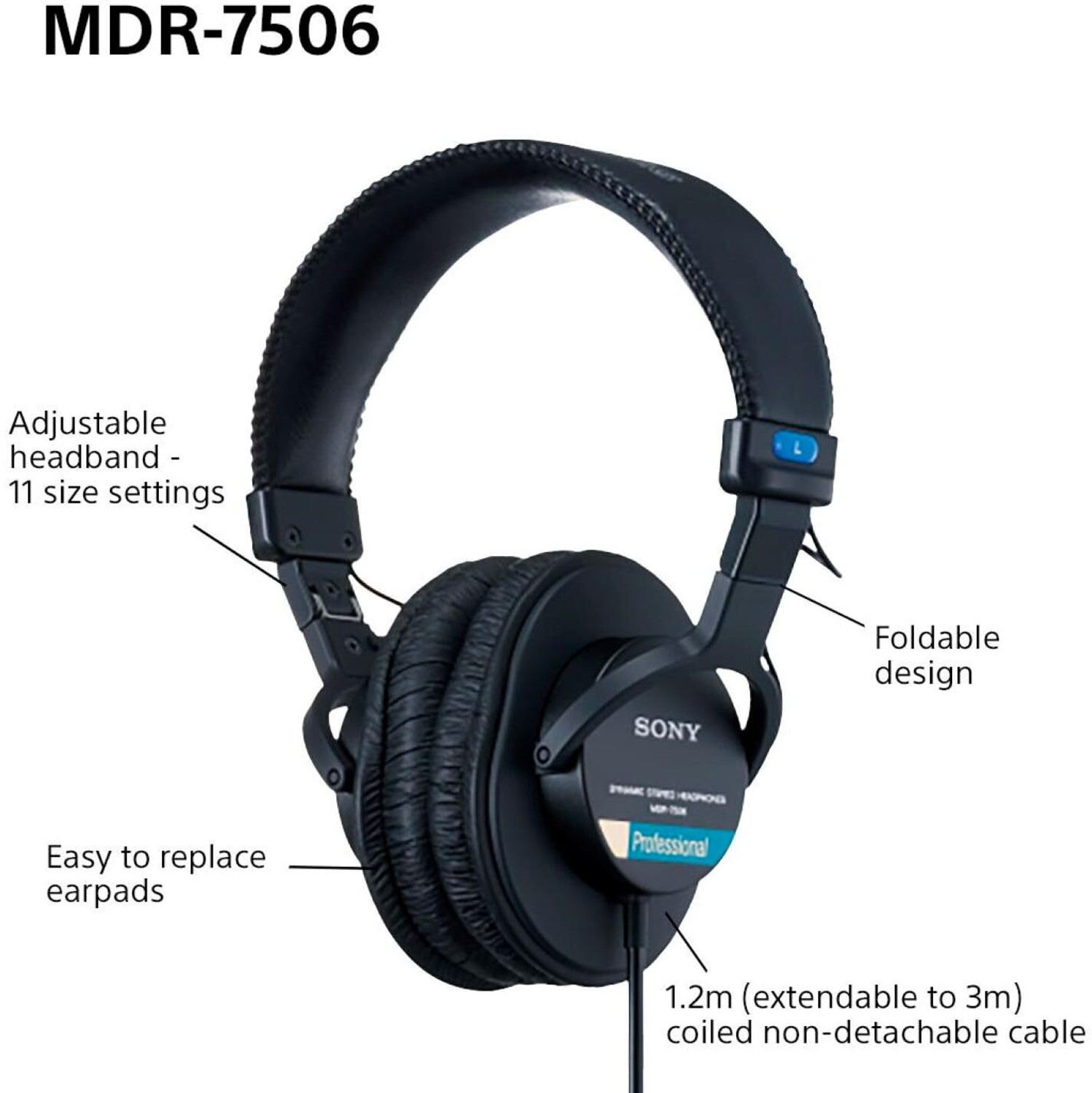 Image of SONY MDR-7506 HEADPHONE Wired