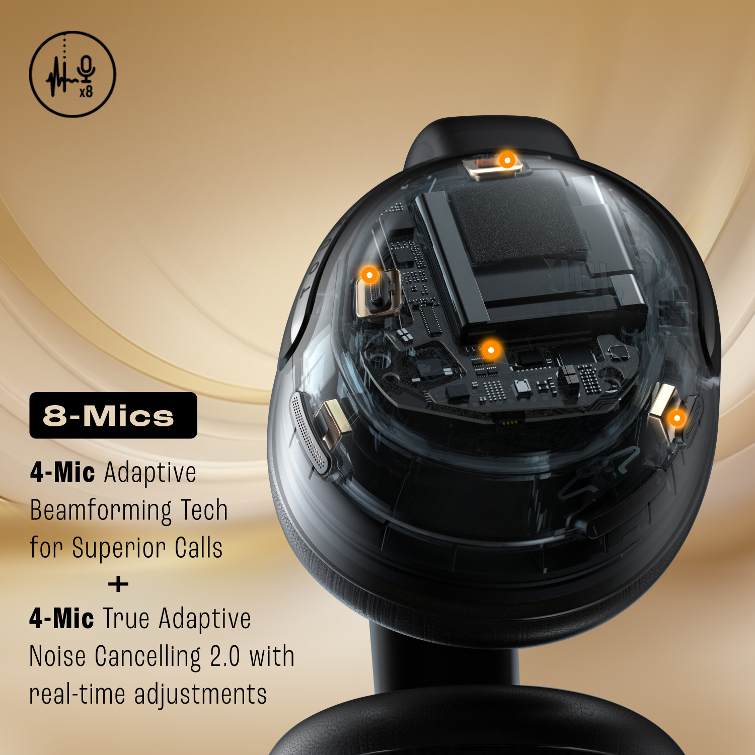 Image of JBL Tour One M3 Over Ear Headphones with ANC 2.0, Hi-Res LDAC Audio, 70Hrs Playback Bluetooth