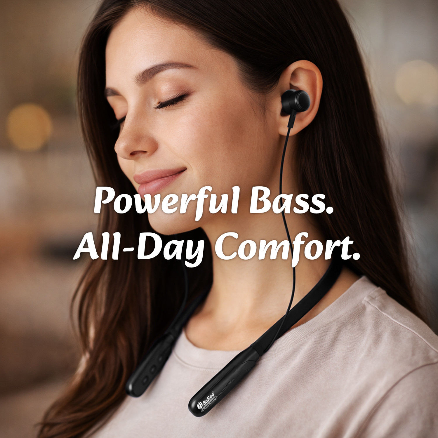 Image of Soroo Future Wireless Neckband with ENC Noise Cancellation & HD Sound Bluetooth