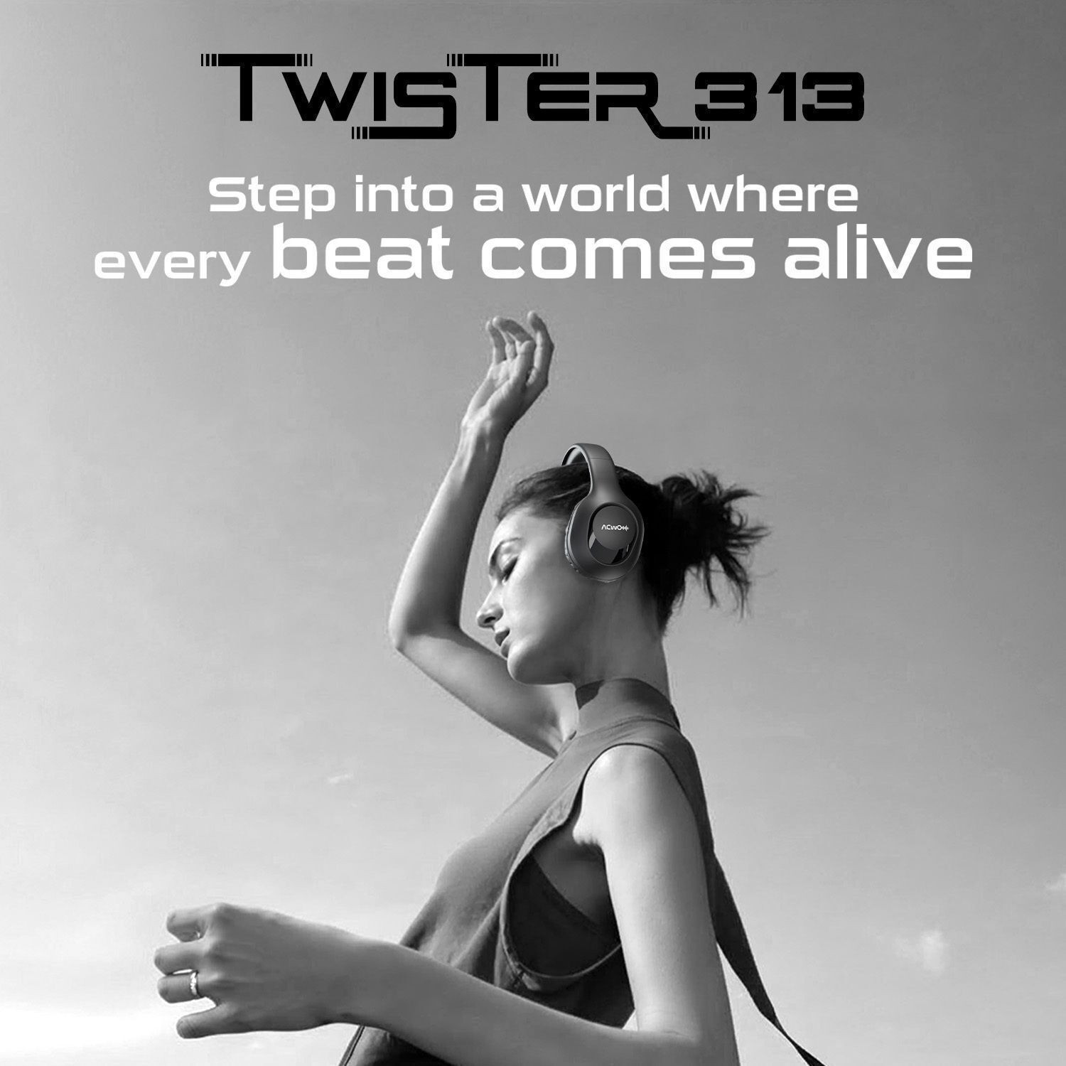 Image of ACwO TwISTER 313 with 40mm Drivers, AI-ENC, Dual Device Connectivity Bluetooth & Wired