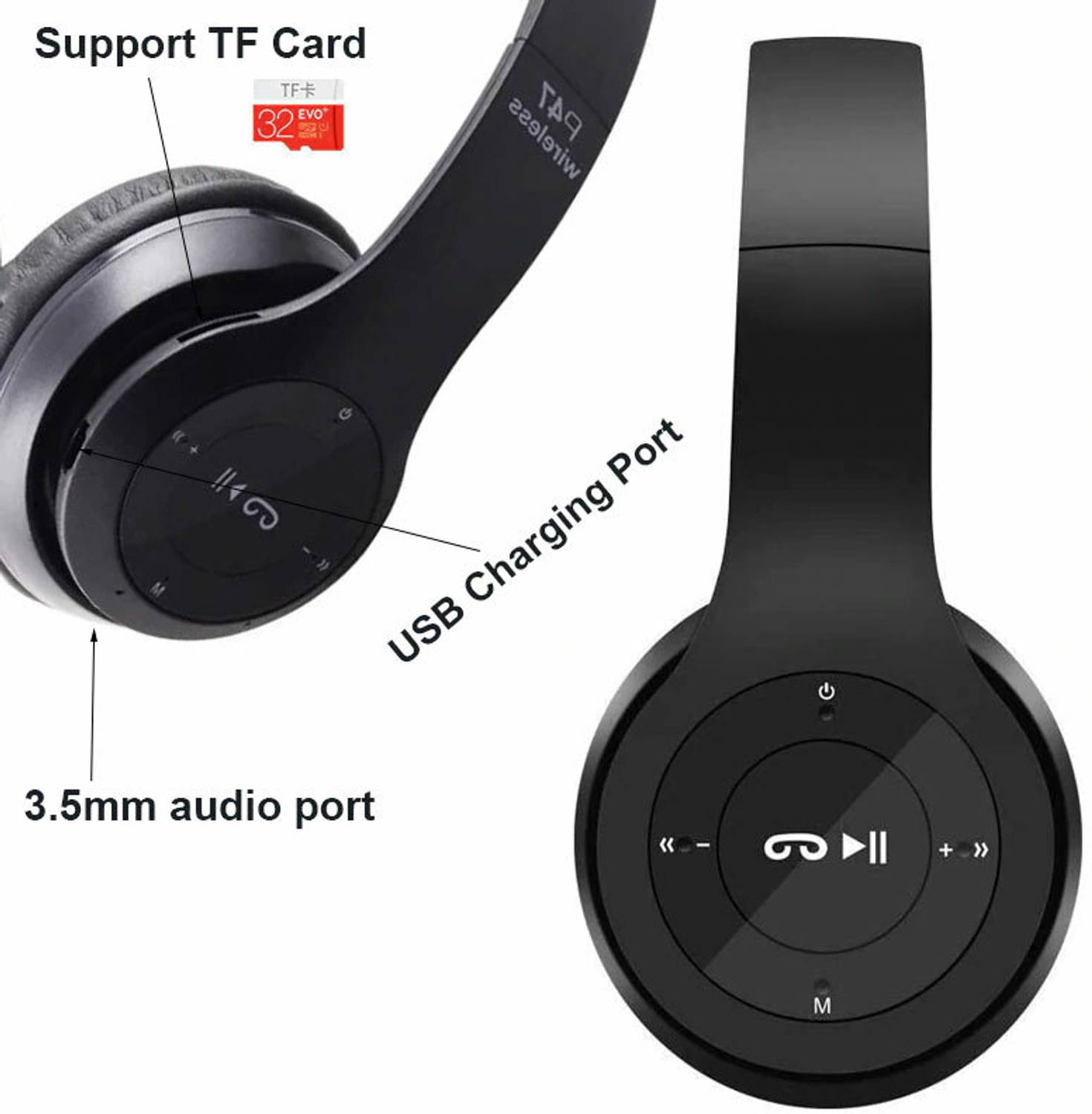 footloose Wireless Headphone with Mic, Blue - Image 4