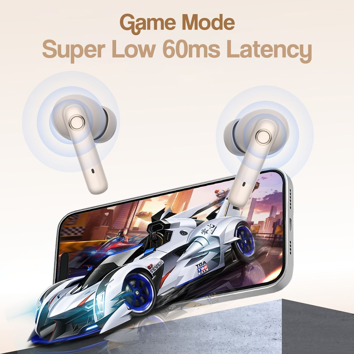 Image of HODOPHILE TN Buds Tone /ENC / TWS Earbuds / 40Hrs Playtime / 13.4mm driver / V5.4 Gaming Bluetooth