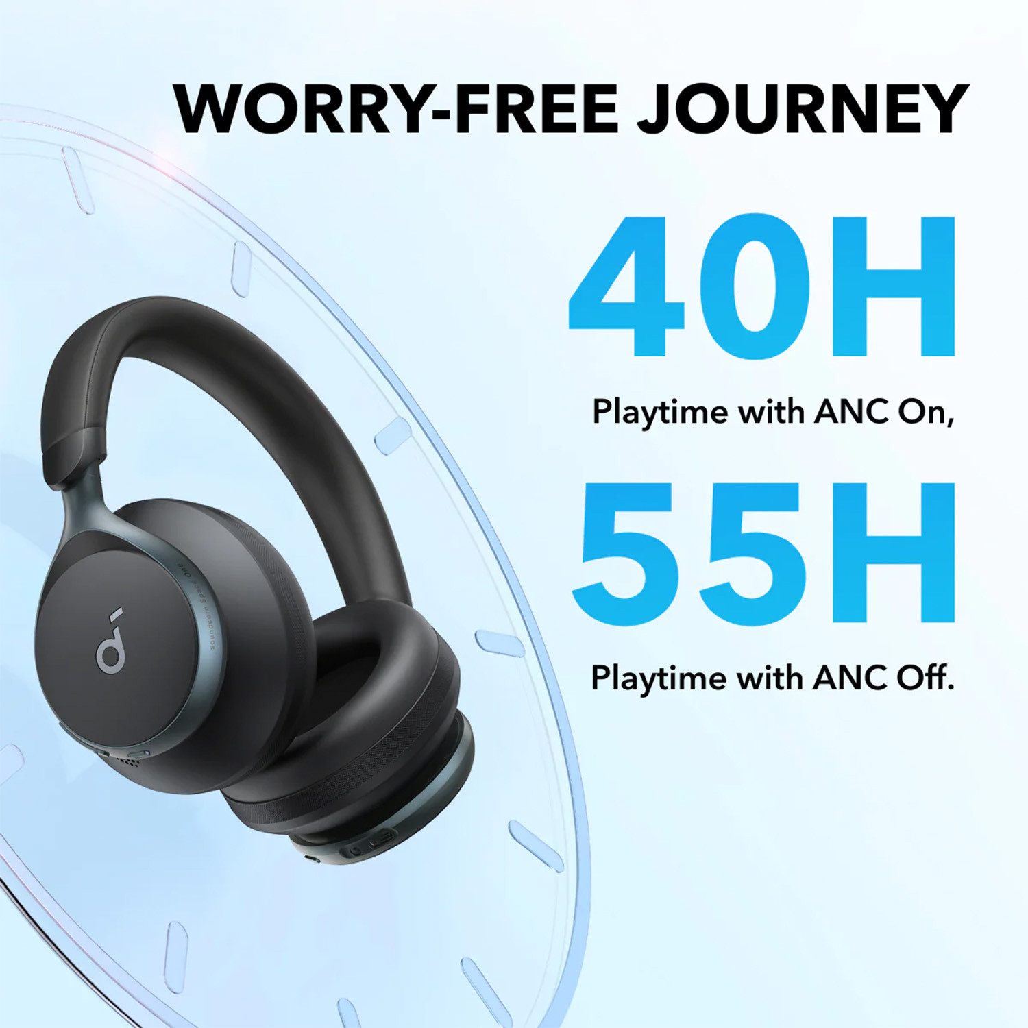 Image of soundcore by Anker Space One Hi-Res wireless, LDAC, Active noise cancellation, 40 Hrs, 40mm drivers Bluetooth