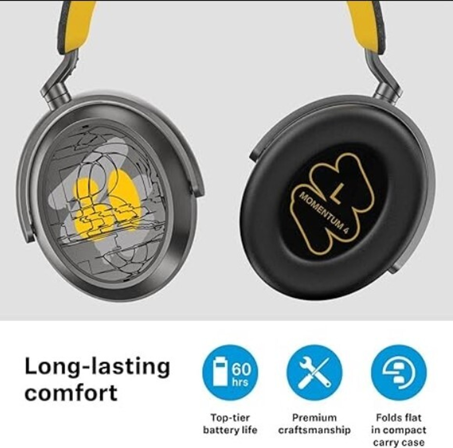 Image of Sennheiser MOMENTUM 4 Wireless designed in Germany with Adaptive ANC and 60 hours battery Bluetooth