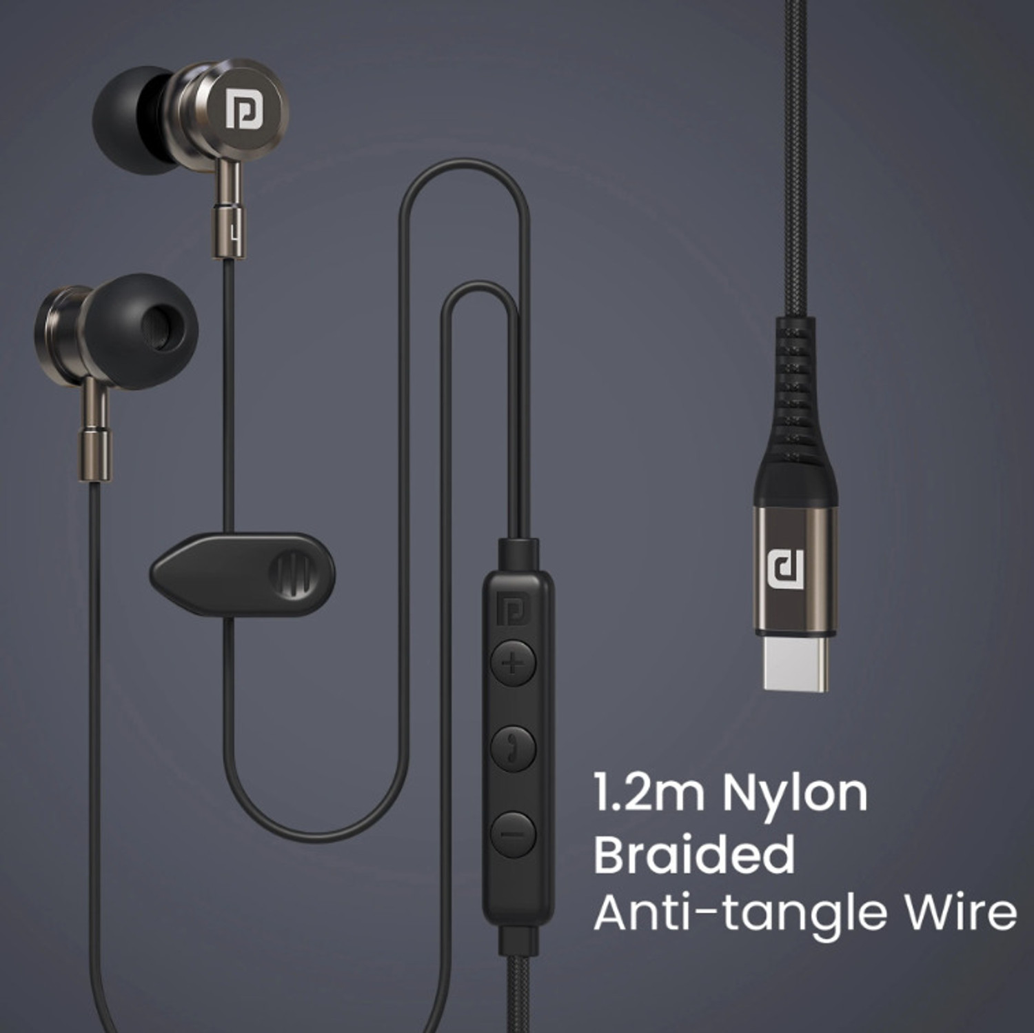Image of Portronics Tune C Best Earphone with mic, In-Line Controls, 1.2M Tangle Free Wired Headset Wired