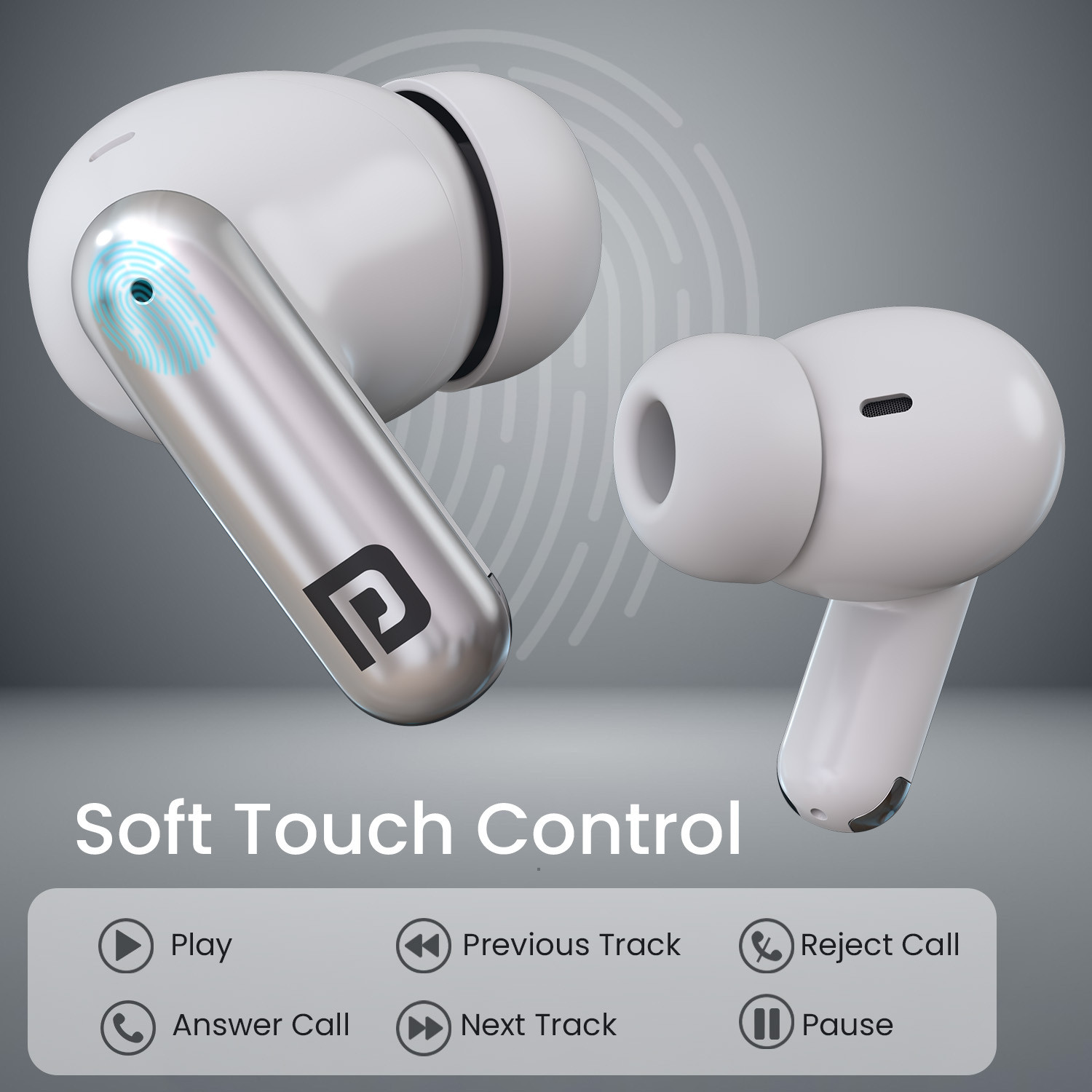 Image of Portronics Twins One + In Ear TWS earbuds with Game & Music Mode, Upto 30 Hours Playtime Bluetooth