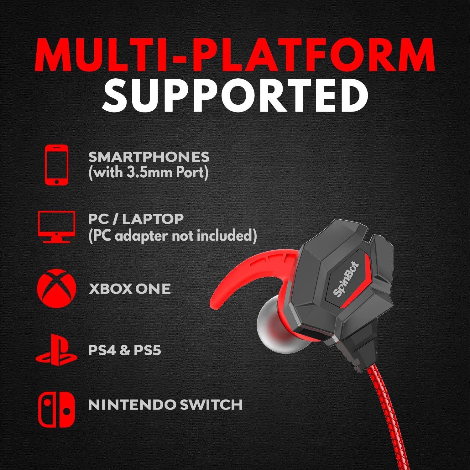SpinBot BattleBudz W20 Gaming Earphones with Mic - Image 2
