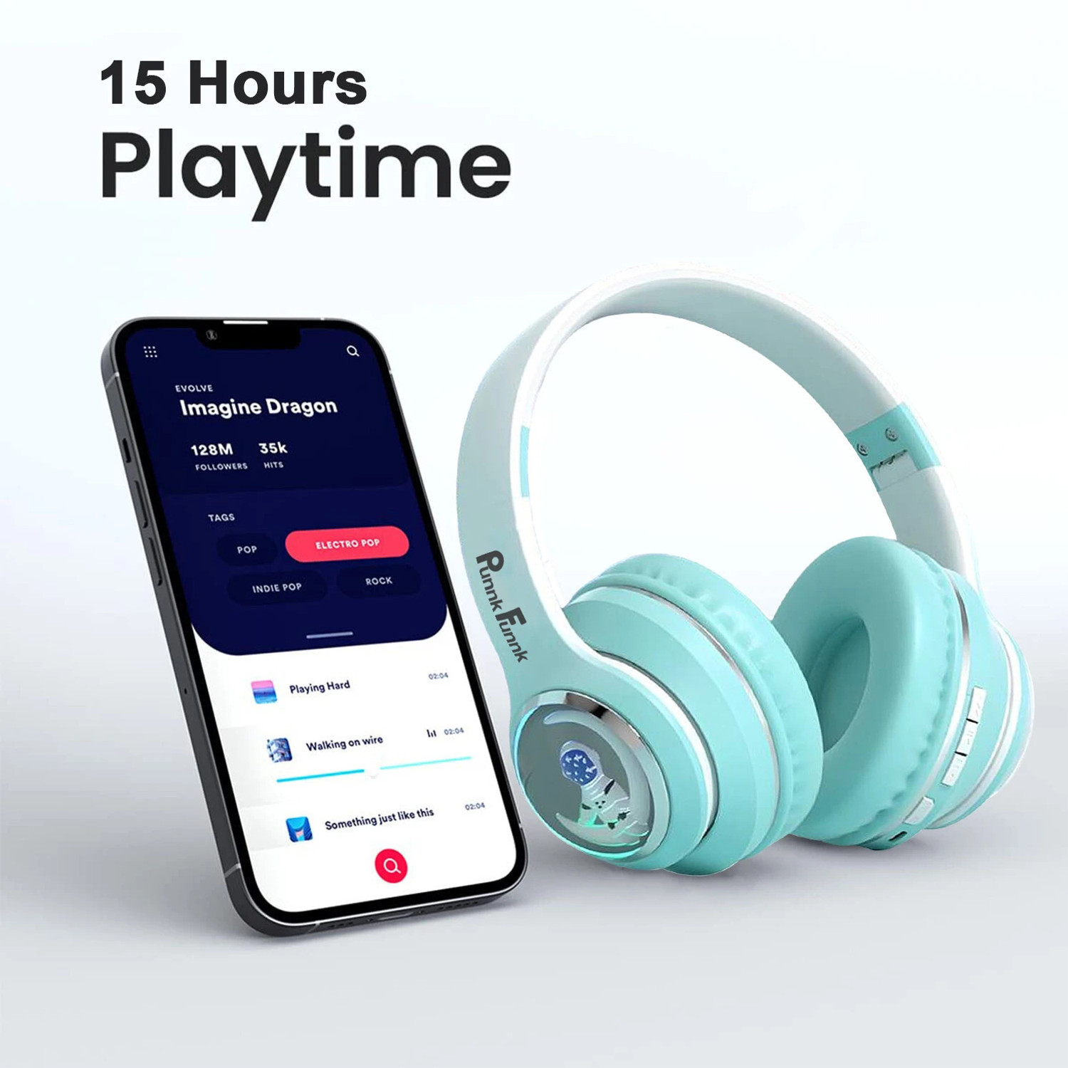 Image of PunnkFunnk Astro Over-Ear Wireless Bluetooth Headphones | Noise Cancellation, 60H Battery Bluetooth