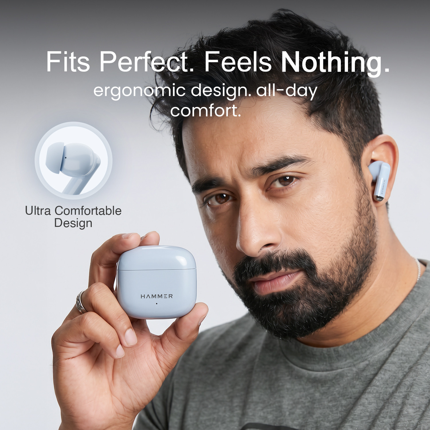 Image of Hammer Solo Earbuds with 80H Playtime, 13mm Titanium Driver Bluetooth