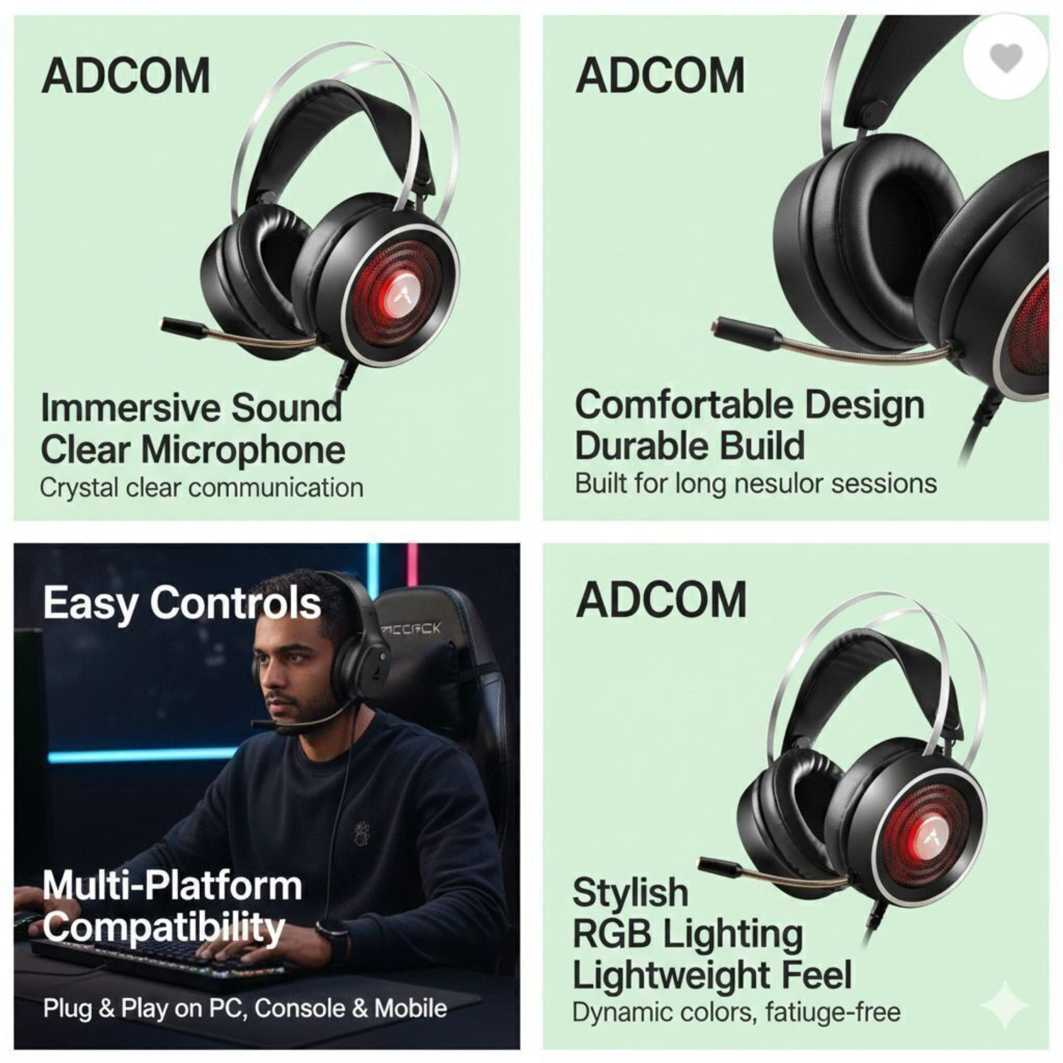 Image of Pious Pro-Grade USB Gaming Headphones | Deep Bass |Ear Comfort|HD Mic|2M Braided Cable Wired Gaming