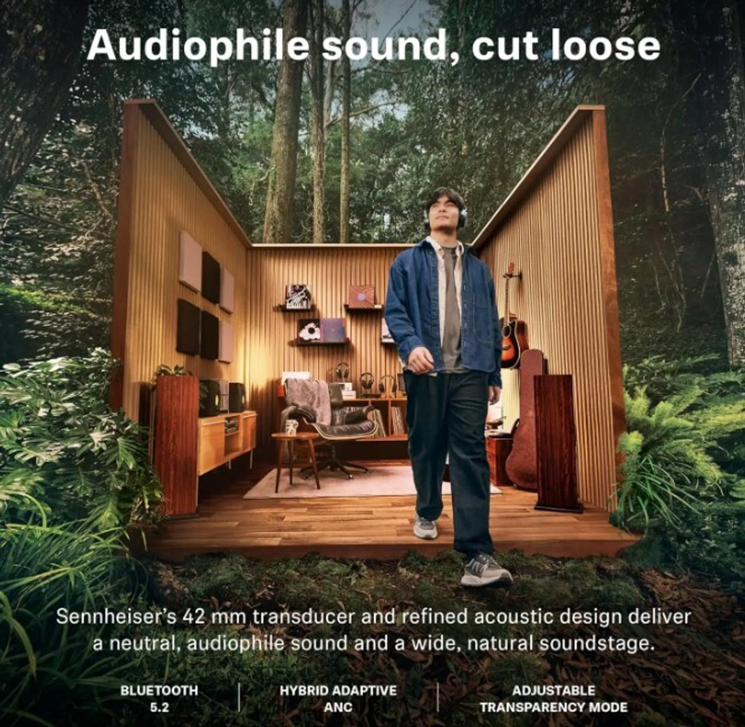 Image of Sennheiser HDB 630 hi-res wireless headphones with ANC, 60h battery + free BTD700 dongle Bluetooth & Wired