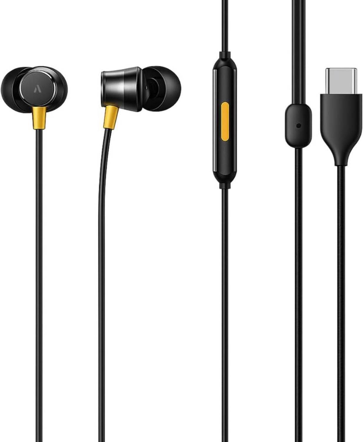 Griffy Realme Type-C Earphone Wired Black - Image 1