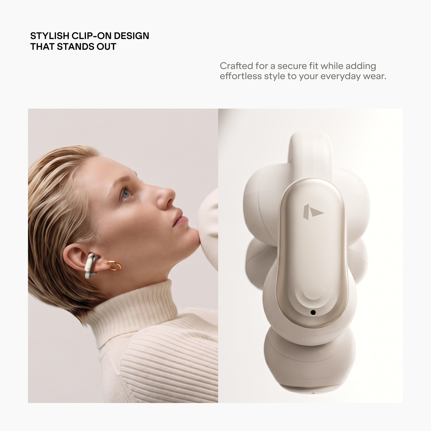 Image of boAt Airdopes Clip OWS Earbuds,Clip-On Fit,Air-Conduction Tech,42H Battery,ENx,BTv6.0 Bluetooth