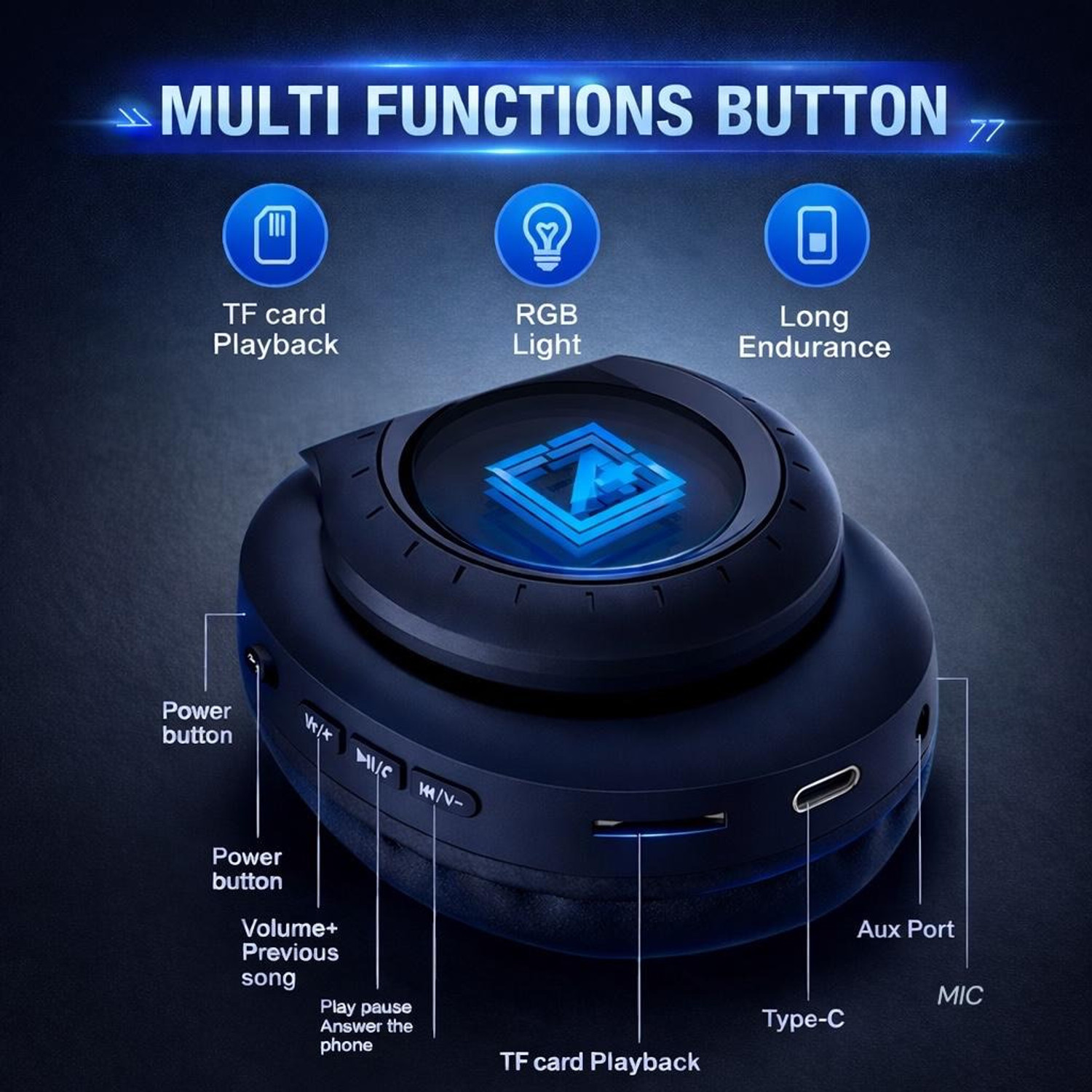 Image of accessorieplus Thunder,40H Battery,ENc,RGB Light,Dynamic Sound, Bluetooth