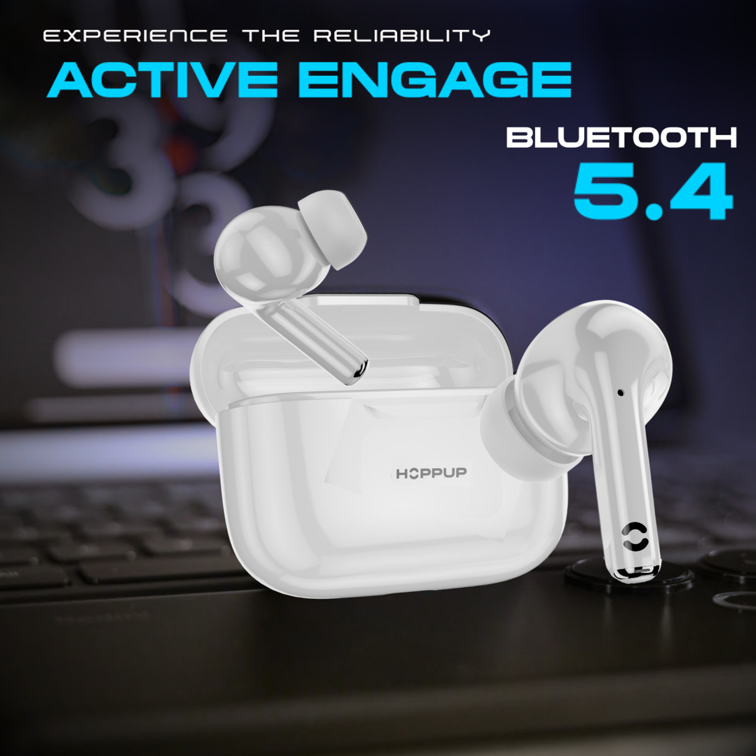 Image of HOPPUP AirDoze C50 Earbuds with 50H PlayTime, 40MS Low Latency, AI ENC & 5.4v Bluetooth