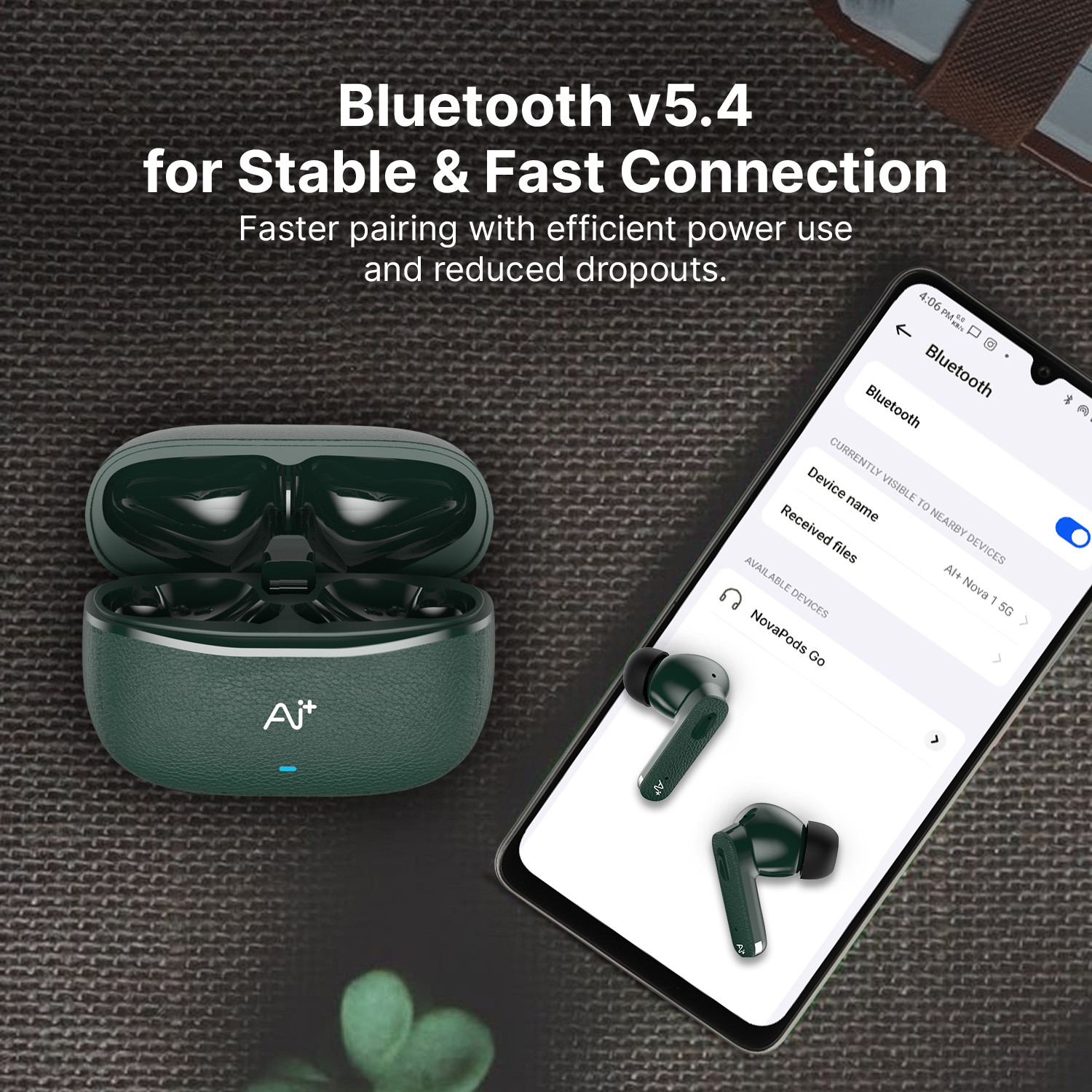 Image of Ai+ NovaPods Go with 24Hours Playtime, 60ms Low Latency, Precision tuned Drivers Bluetooth