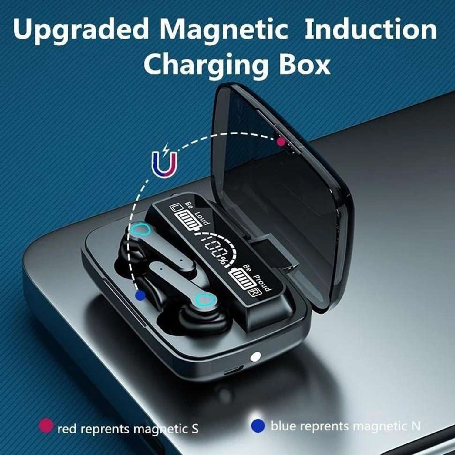 Image of TECHBROS New Edition TWS M19 PRO with Power Bank Upto 48HR Playback Bluetooth Headset F10 Bluetooth