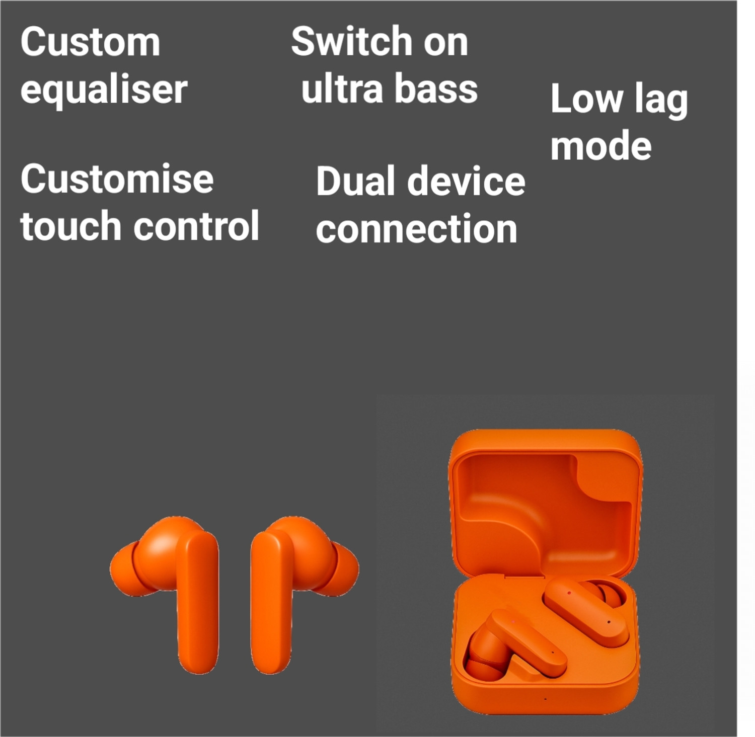 Image of K K CREATOR Stylish orange colour bluetooth earbuds Bluetooth