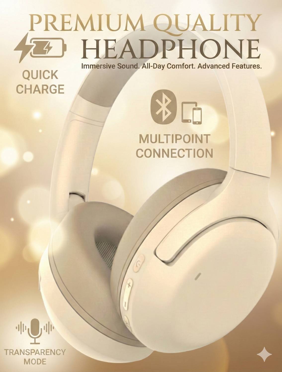 VEKIN H.D Sound Wireless Bluetooth Headphone Bluetooth