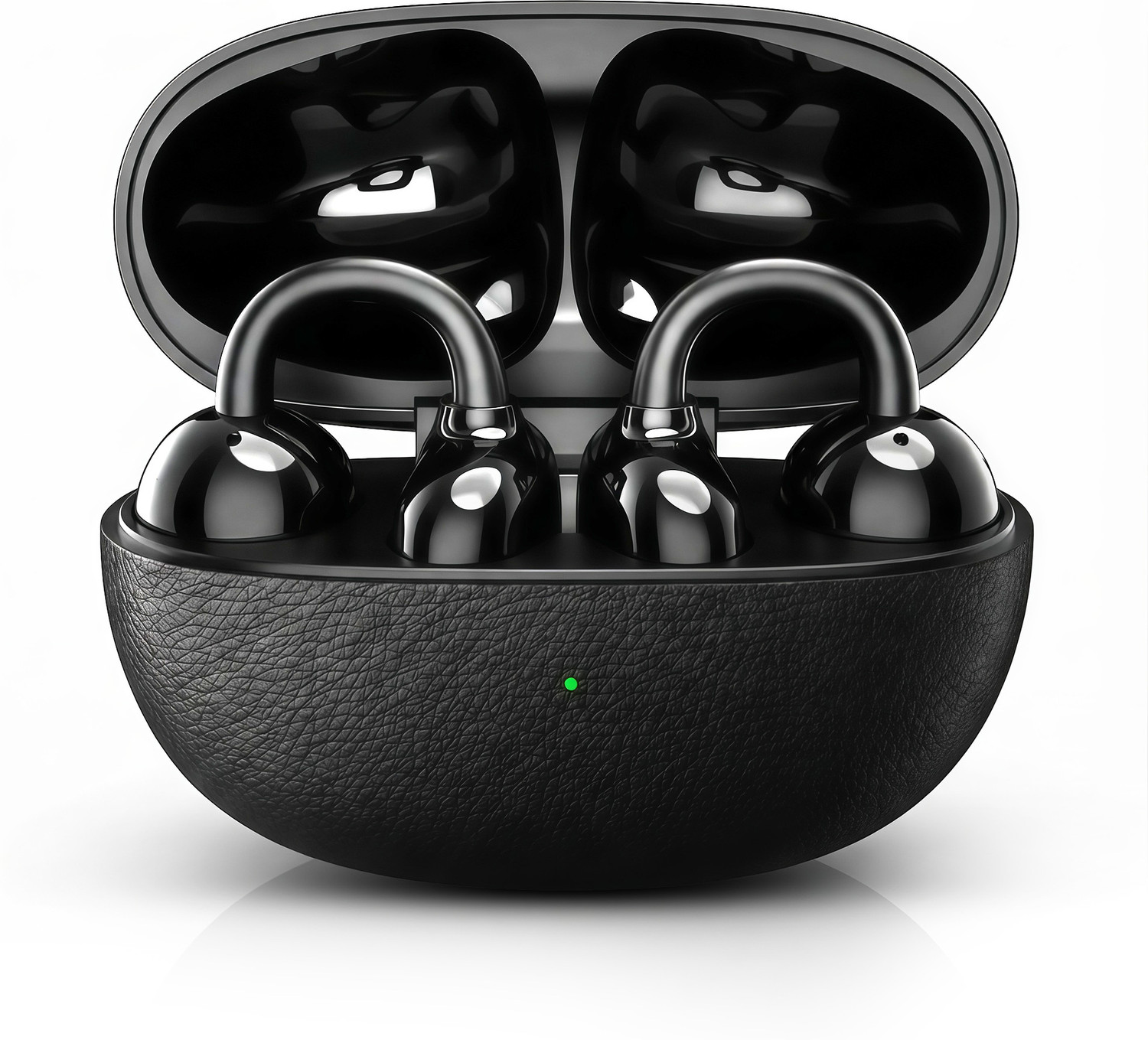 Image of Voom **OWS Air Clips OWS Buds, 80H Playtime, 360 Audio, Quad Mic ENC** Bluetooth Headset (Black, True Wireless)