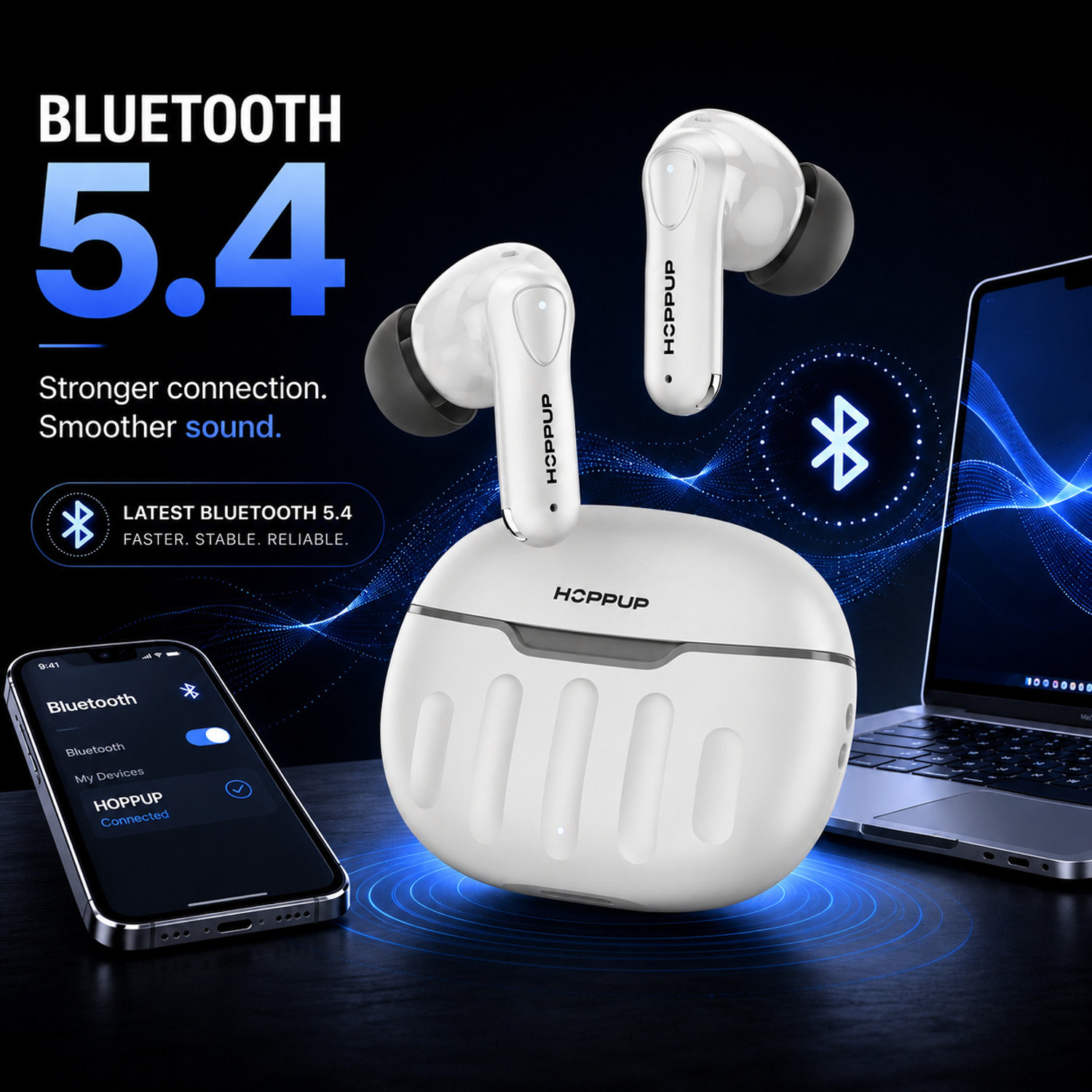 Image of HOPPUP AirDoze M1 Earbuds with 50H PlayTime, 40MS Low Latency, AI ENC & 5.4v Bluetooth