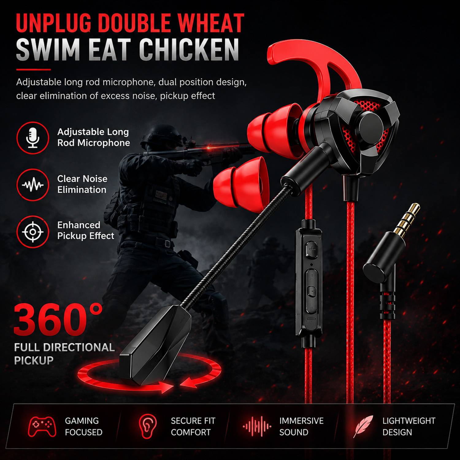 mianix Gaming Earphone with Mic and Noise Cancellation - Image 2