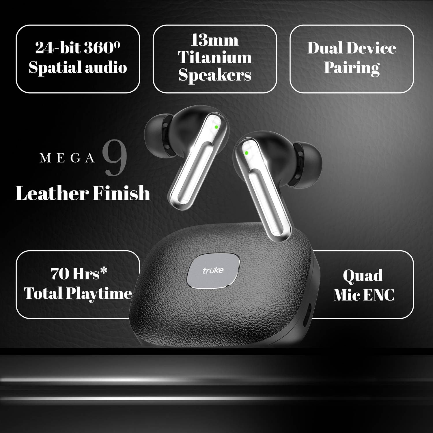 truke Mega 9 TWS Earbuds 70H Playtime - Image 2