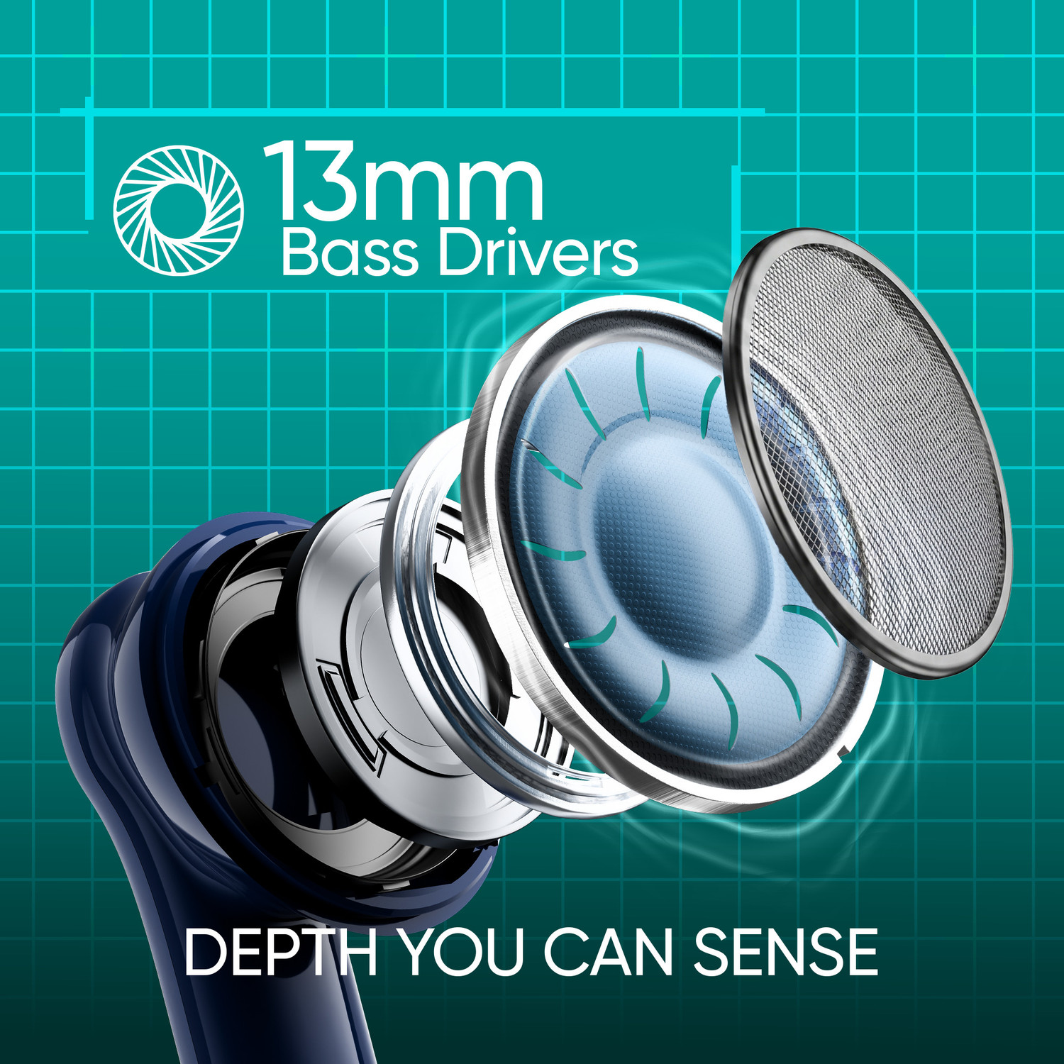 Image of Mivi DuoPods Maxx, 13mm Bass, AI ENC HD Calls, IPX4 Bluetooth